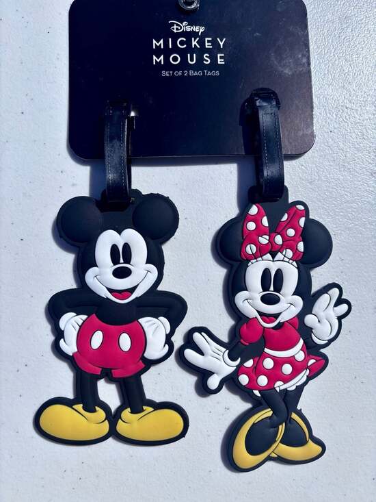Disney Mickey & Minnie Mouse Set of 2 PVC Luggage Bag Tags - Picture 4 of 10